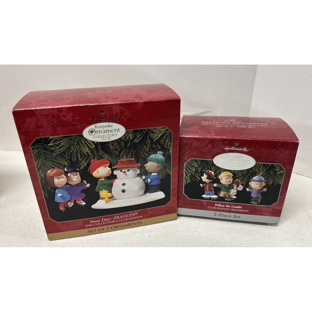 Hallmark Ornaments FOLLOW THE LEADER 1998 SNOW DAY PEANUTS  1999 Collectors Club
